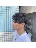 シルバーメッシュラフパーマ