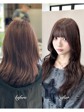 ガルボヘアー 心斎橋店(garbohair) 心斎橋プルエクステ赤み消しカラーと最高級人毛100%ロング