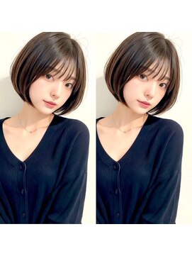 ツヤ感ナチュラル小顔ショートボブ