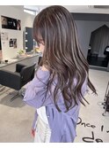 ハイライトカラーミルクティーベージュレイヤーカットオルチャン
