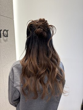 クーラアオヤマ(Cura Aoyama) ゆるふわカチモリ/ハーフアップ/ヘアセット