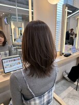 ウェイズトウキョウ 新宿店(Ways TOKYO)&nbsp;前髪ありミディアムレイヤーカット顔まわり透明感カラーベージュ