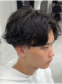 フェザーパーマサーフカール刈り上げセンターパート