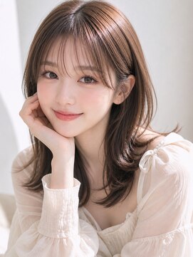 リリアーナ(LILIANA) 池袋 くびれレイヤー オリーブベージュ 縮毛矯正 シースルー