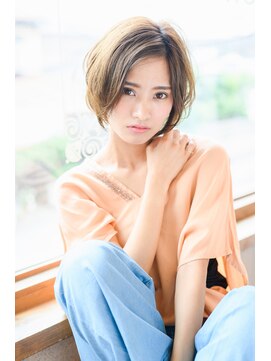 ネオリーブクレア 綱島店(Neolive Krea) 大人かわいい小顔丸みのあるショートボブ 30代40代 綱島