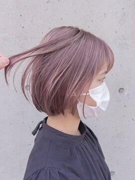 デビュー ヘアーメイク ワンレンボブ　ラベンダーアッシュカラー