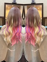 ディー エメ(D-aimer-)&nbsp;派手めエクステ☆ピンク系×ホワイト系エクステ☆☆