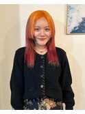 20代30代デザインカラー裾カラーオレンジカラー
