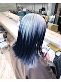 デザインカラールーツカラーオンブレブルーカラーホワイトカラー