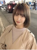 大人ボブ　前髪カット　透明感カラー　簡単スタイリング