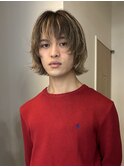 =メンズボブ/ダークアッシュ/ニュアンスパーマ／MEN’S HAIR