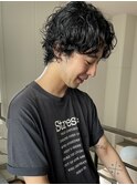 メンズ/スペインカール/スパイキーショート/ブルーブラック