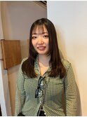 ロング 髪質改善ストレート フェイスレイヤー 透明感カラー 20代