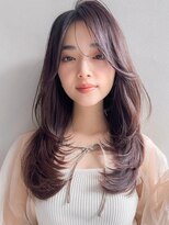 アグノス 青山(Agnos) 愛されナチュラルカールアプリコットオレンジサイドバング