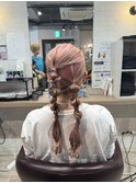 お呼ばれアレンジ ヘアセット ツインアレンジ