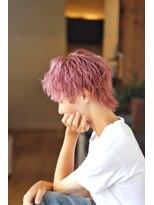 CUT HOUSE M's ハイトーンピンクウルフカット