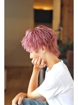 CUT HOUSE M's ハイトーンピンクウルフカット