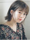 【December】シースルーバング　外ハネカジュアルボブ