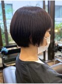 大人丸みショートマッシュボブ◎柔らか暖色ブラウン【池袋】