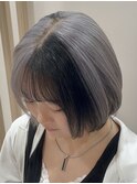 丸みショートボブグレージュカラーケアブリーチダブルカラー横浜