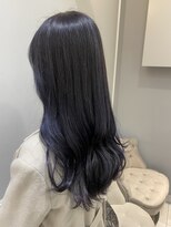 ダークトーン　ツヤ髪　ブルーラベンダー