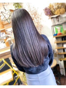 ヘアスタジオハレ(hair studio HALE) 黄色味除去☆内巻きラベンダーカラー☆Beforeあり