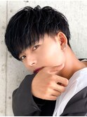 黒髪マッシュナチュラルマッシュメンズヘア韓国ツーブロック