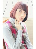 マチルダボブピンクベージュインナーグレージュハイライト大人