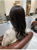 ナチュラルブラウン×ウェーブ巻き