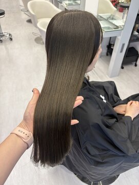 ルージュシー 堀江(RU10C) Rie/ブリーチなしダブルカラー/オリーブグレージュ