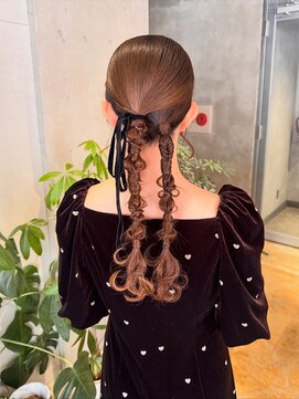 タイトツイン×編みおろし