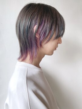 モリオフロムロンドン 原宿本店(morio from London) 【morio原宿】インナーカラー　パープル　ウルフレイヤー