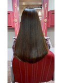 髪質改善ストレート/超艶ロング/ナチュラルブラウン/美髪/ツヤ髪