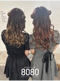 ハーフアップクラゲヘア