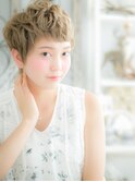 外国人風ハイライトカラー小顔クールショートc5越谷20代30代40代