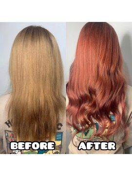 ボアップ(boappu) ＃暖色カラー＃ケアブリーチ＃オレンジカラー＃髪質改善