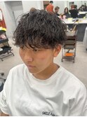 王道波巻きパーマ