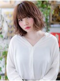 斜めバング大人かわいいくせ毛風ボブc5浦和20代30代40代