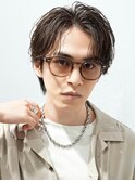 ニュアンスパーマセンターパートツーブロックコンマバング韓国
