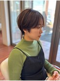 前髪なしショート