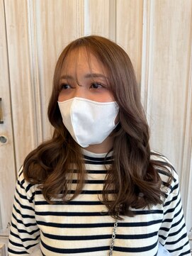トリコ 梅田茶屋町店(trico) 韓国風顔周りカット × ベージュカラー