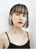 インナーカラーボブフェイスフレーミングベージュグレージュ30代