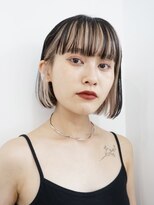 サンク 原宿 表参道(cinq)&nbsp;インナーカラーボブフェイスフレーミングベージュグレージュ30代