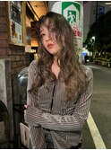 １ブリーチくすみグレージュ × ゆるウェーブ☆