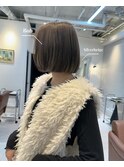 王道ボブ×透明感グレージュカラー