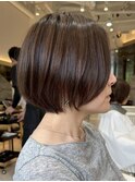 表参道髪質改善カラーウルフショートカットベージュアッシュ50代