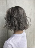 スモーキーグレー　グレージュボブ