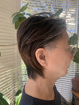 アース 三田南ウッディタウン店(HAIR&MAKE EARTH) 大人カッコイイ小顔ボブ前下がりショートハイライト