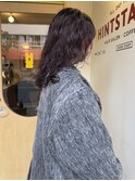 〈浅草 半個室〉ミディアムパーマ×カシスレッド