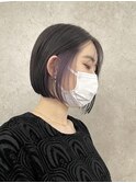 インナーカラーボブインナーカラーパープル前下がりミニボブ20代